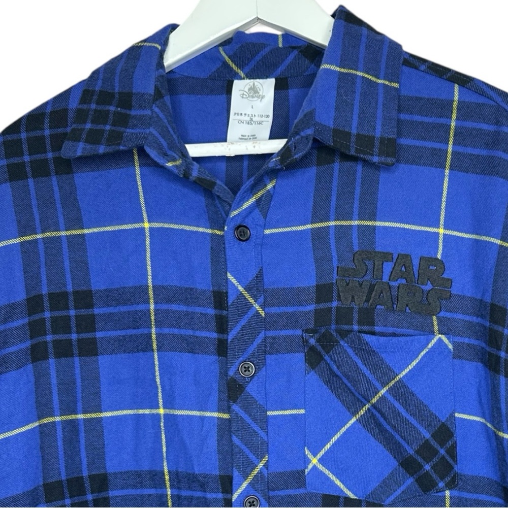 Disney Star Wars Checked Flannel Shirt Large Cropped - Picture 8 of 11